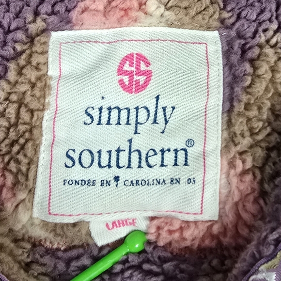 SIMPLY SOUTHERN | Y NECK PLUSH SHERPA QUARTER ZIP PULL OVER - Picture 10 of 11